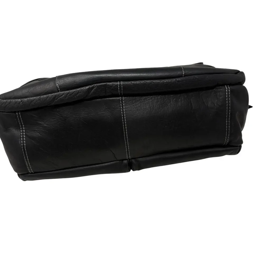 NEW! Danier Leather Laptop Duffle Bag Travel Career Professional Black Career